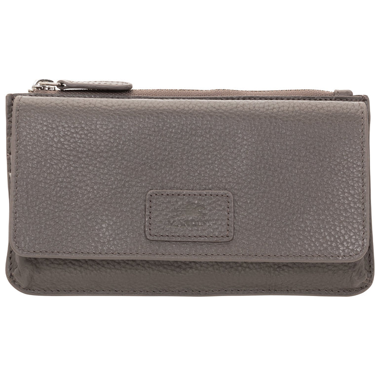 Mancini Wallets Grey Mancini Pebbled Ladies RFID Crossbody Wallet