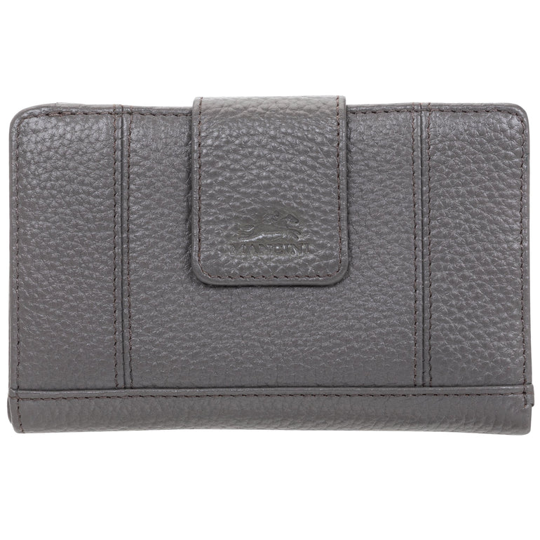 Mancini Wallets Grey Mancini Pebbled Ladies’ RFID Medium Clutch Wallet