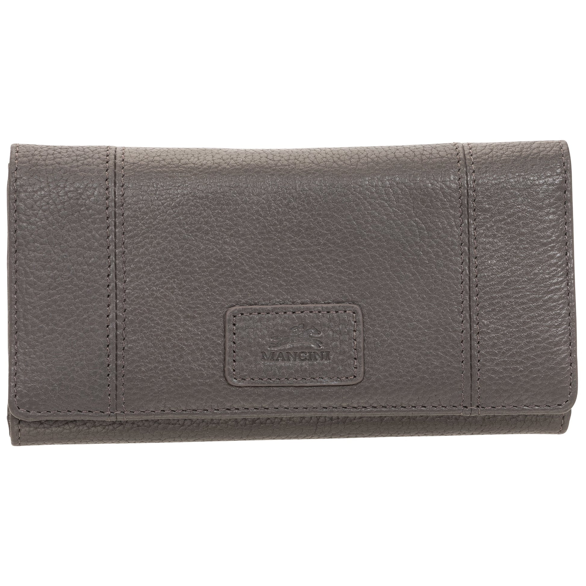 Mancini Wallets Grey Mancini Pebbled Ladies’ RFID Trifold Wallet