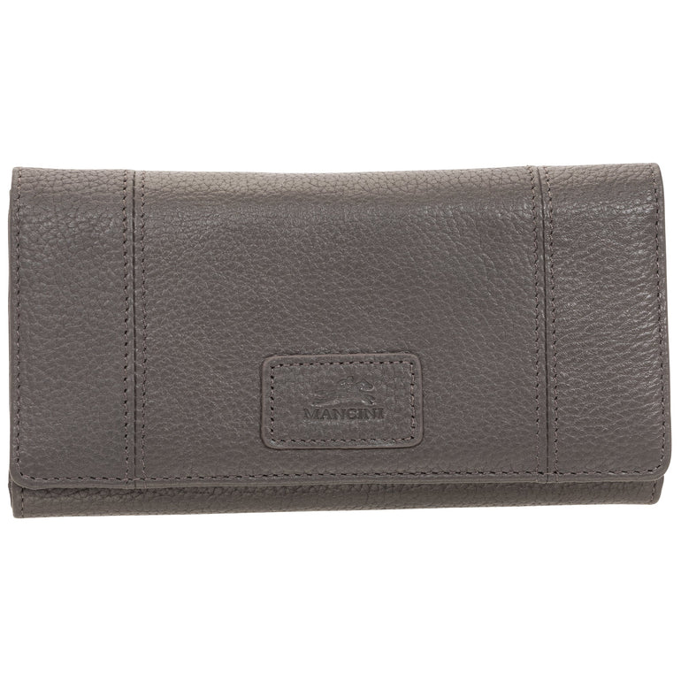 Mancini Wallets Grey Mancini Pebbled Ladies’ RFID Trifold Wallet