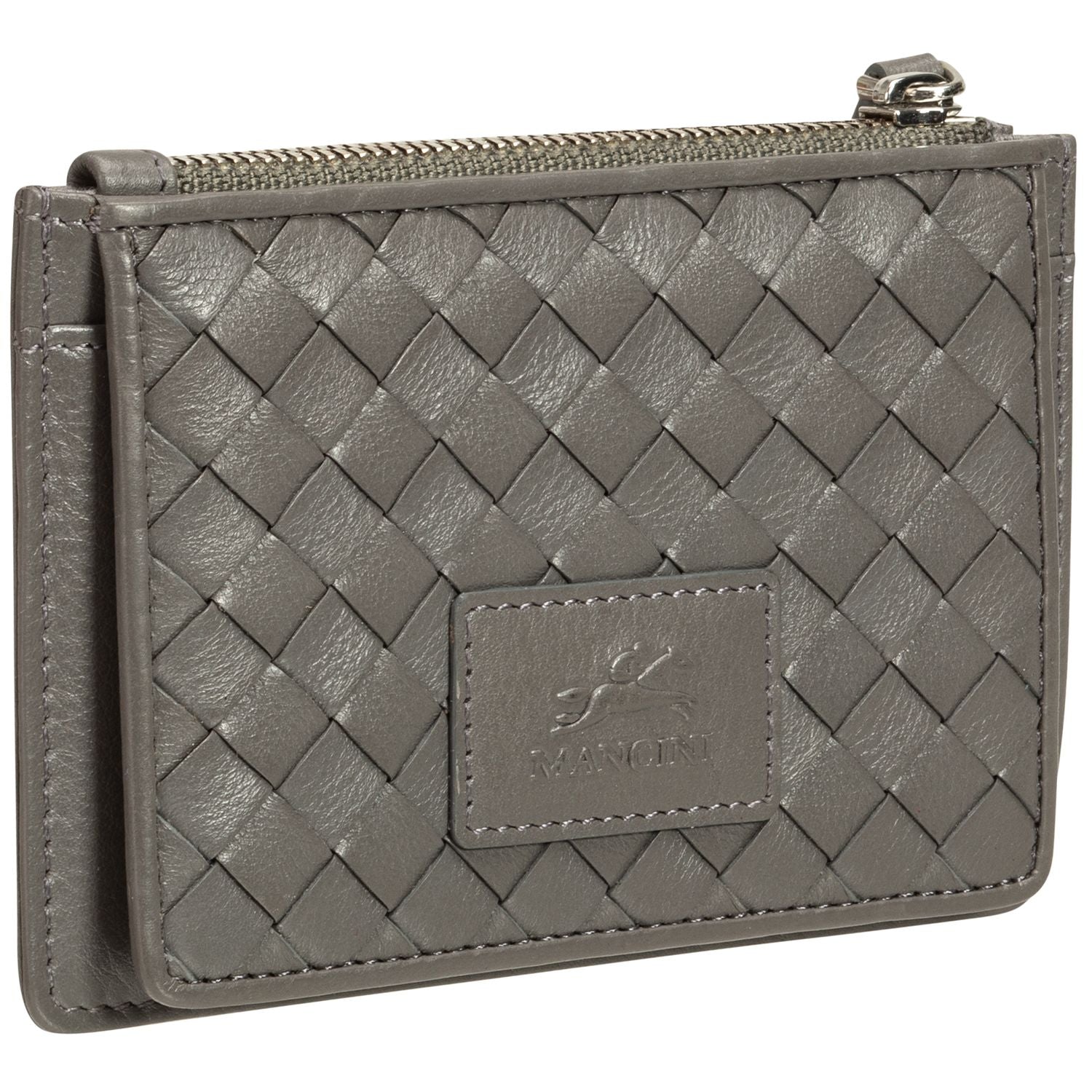 Mancini Wallets Mancini BASKET WEAVE RFID Secure Card Case and Coin Pocket