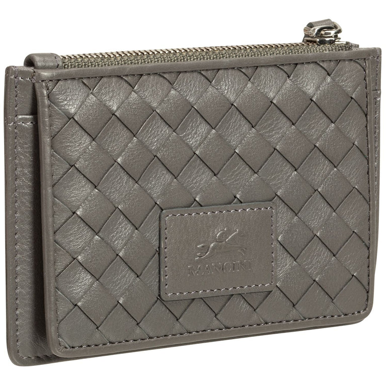 Mancini Wallets Mancini BASKET WEAVE RFID Secure Card Case and Coin Pocket