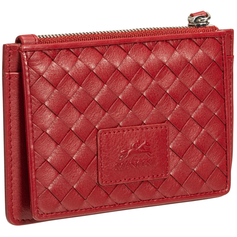 Mancini Wallets Mancini BASKET WEAVE RFID Secure Card Case and Coin Pocket