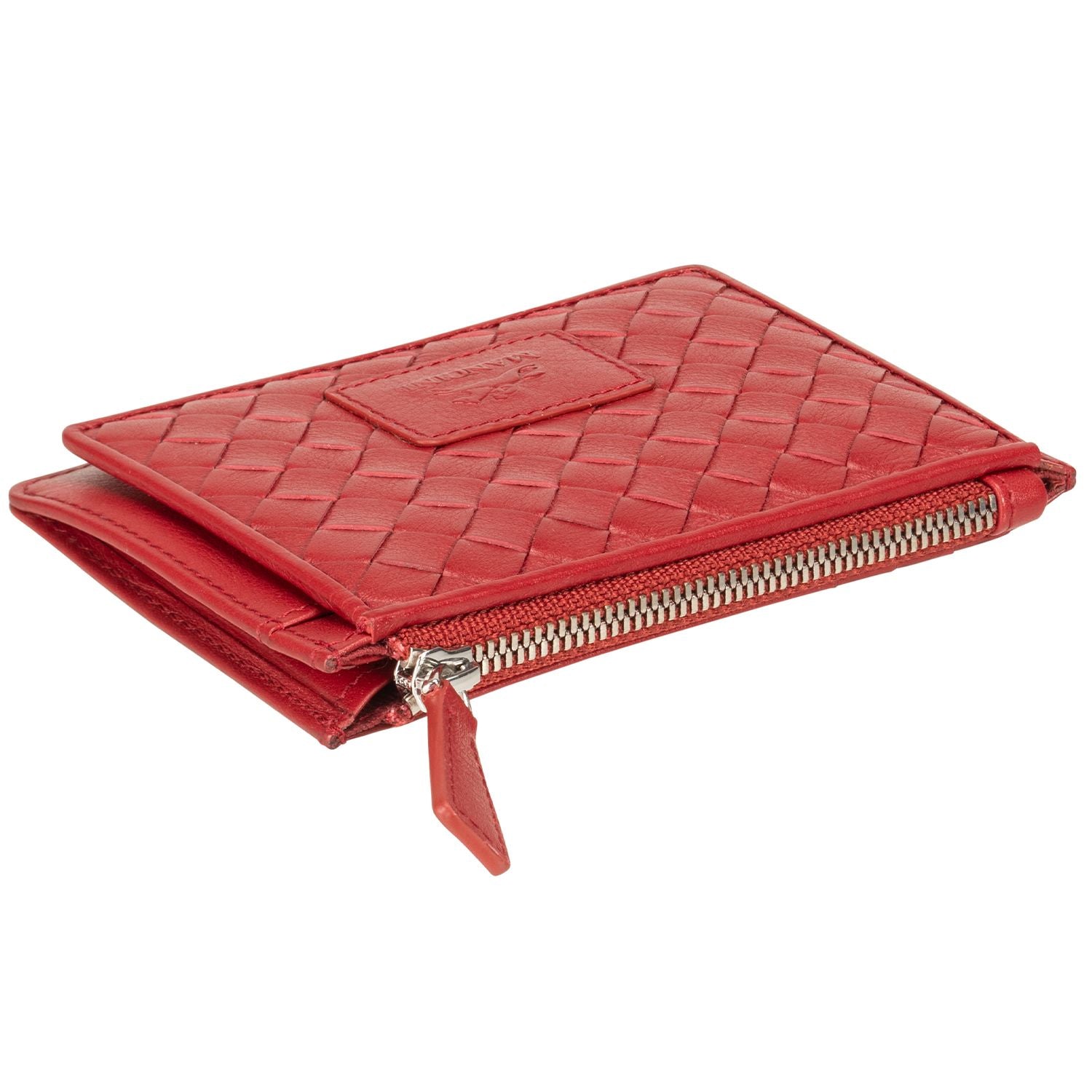 Mancini Wallets Mancini BASKET WEAVE RFID Secure Card Case and Coin Pocket