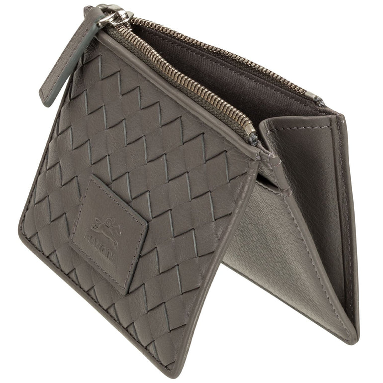 Mancini Wallets Mancini BASKET WEAVE RFID Secure Card Case and Coin Pocket