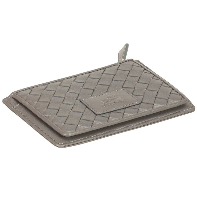 Mancini Wallets Mancini BASKET WEAVE RFID Secure Card Case and Coin Pocket
