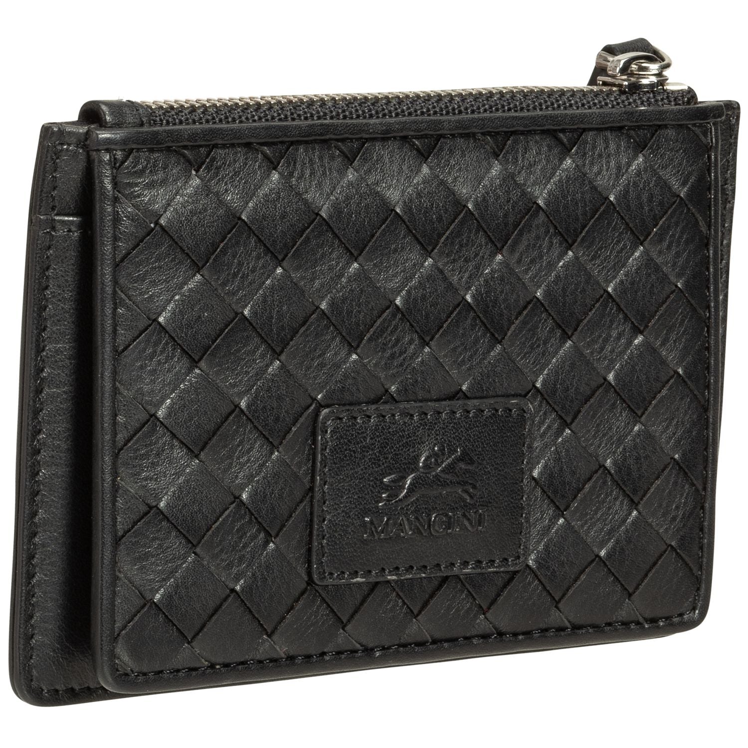 Mancini Wallets Mancini BASKET WEAVE RFID Secure Card Case and Coin Pocket