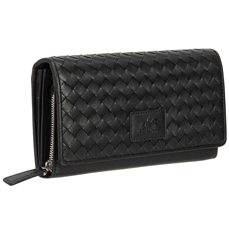 Mancini Wallets Mancini BASKET WEAVE RFID Secure Clutch Wallet