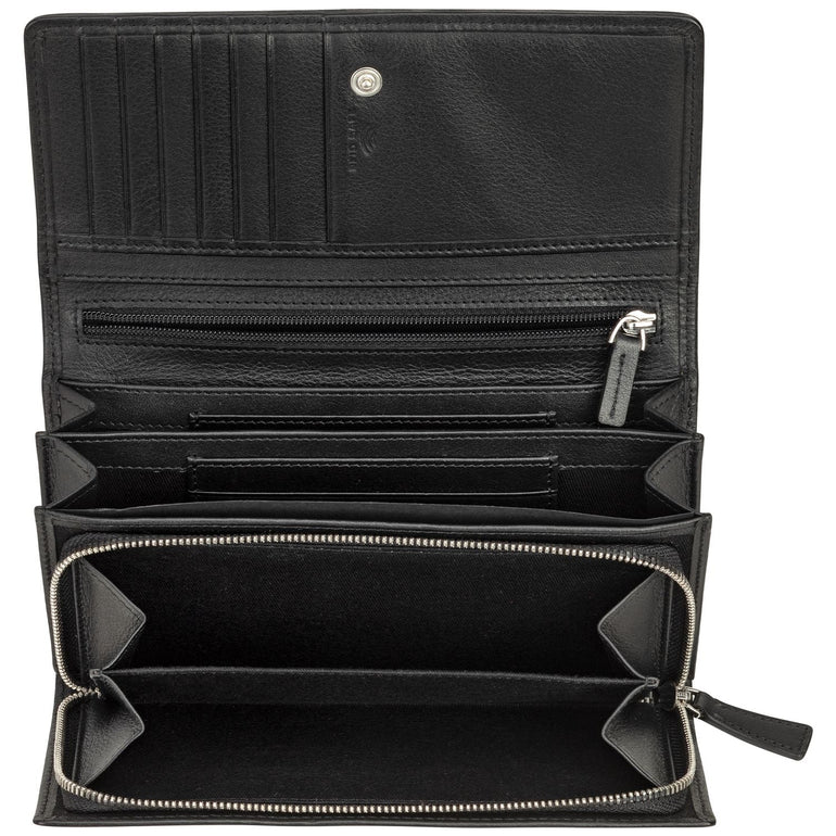 Mancini Wallets Mancini BASKET WEAVE RFID Secure Clutch Wallet