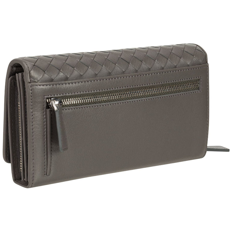 Mancini Wallets Mancini BASKET WEAVE RFID Secure Clutch Wallet