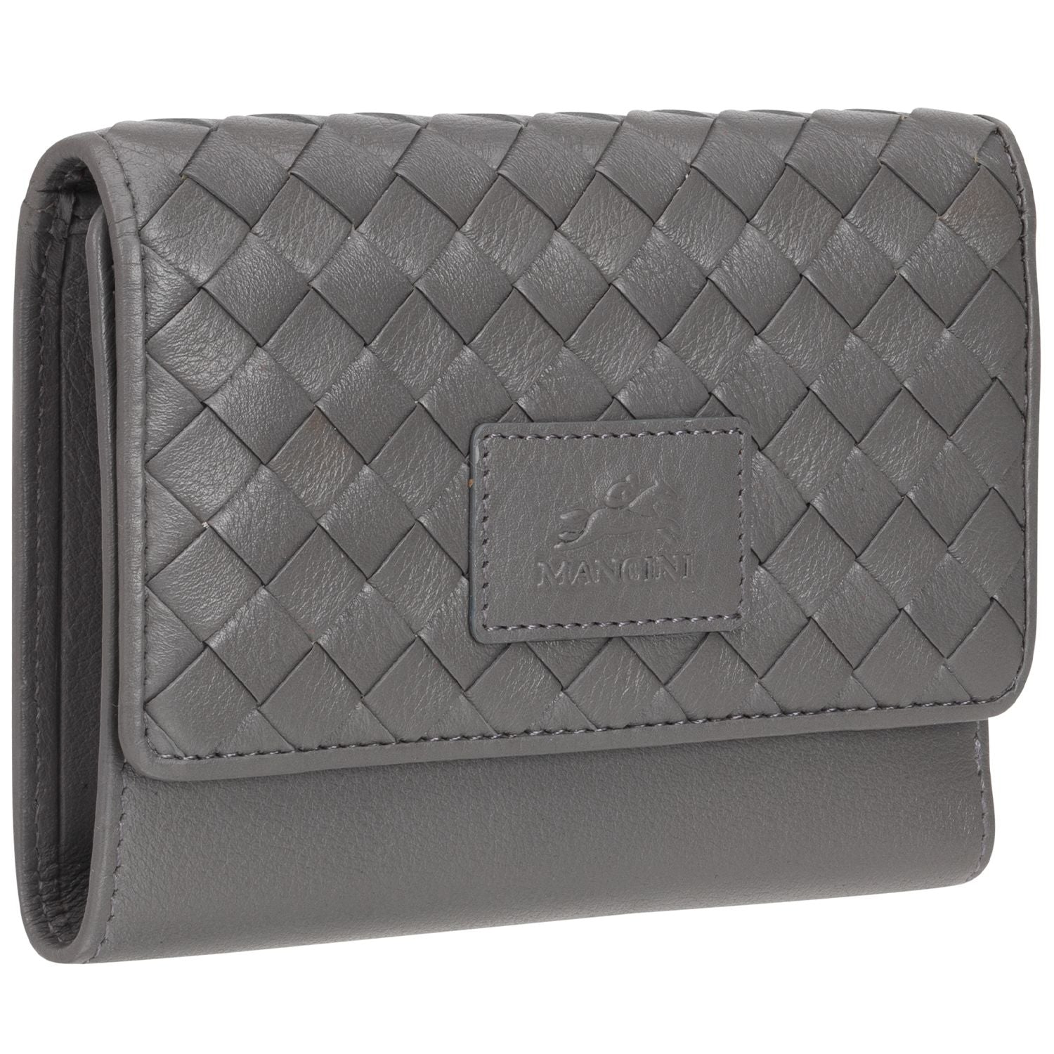 Mancini Wallets Mancini BASKET WEAVE RFID Secure Medium Clutch Wallet