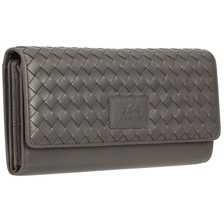 Mancini Wallets Mancini BASKET WEAVE RFID Secure Quadruple Fold Wallet