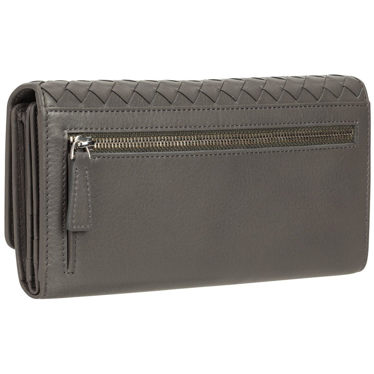 Mancini Wallets Mancini BASKET WEAVE RFID Secure Quadruple Fold Wallet