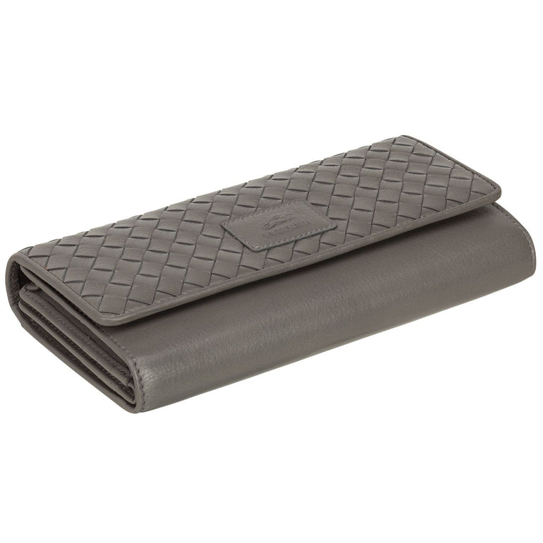 Mancini Wallets Mancini BASKET WEAVE RFID Secure Quadruple Fold Wallet