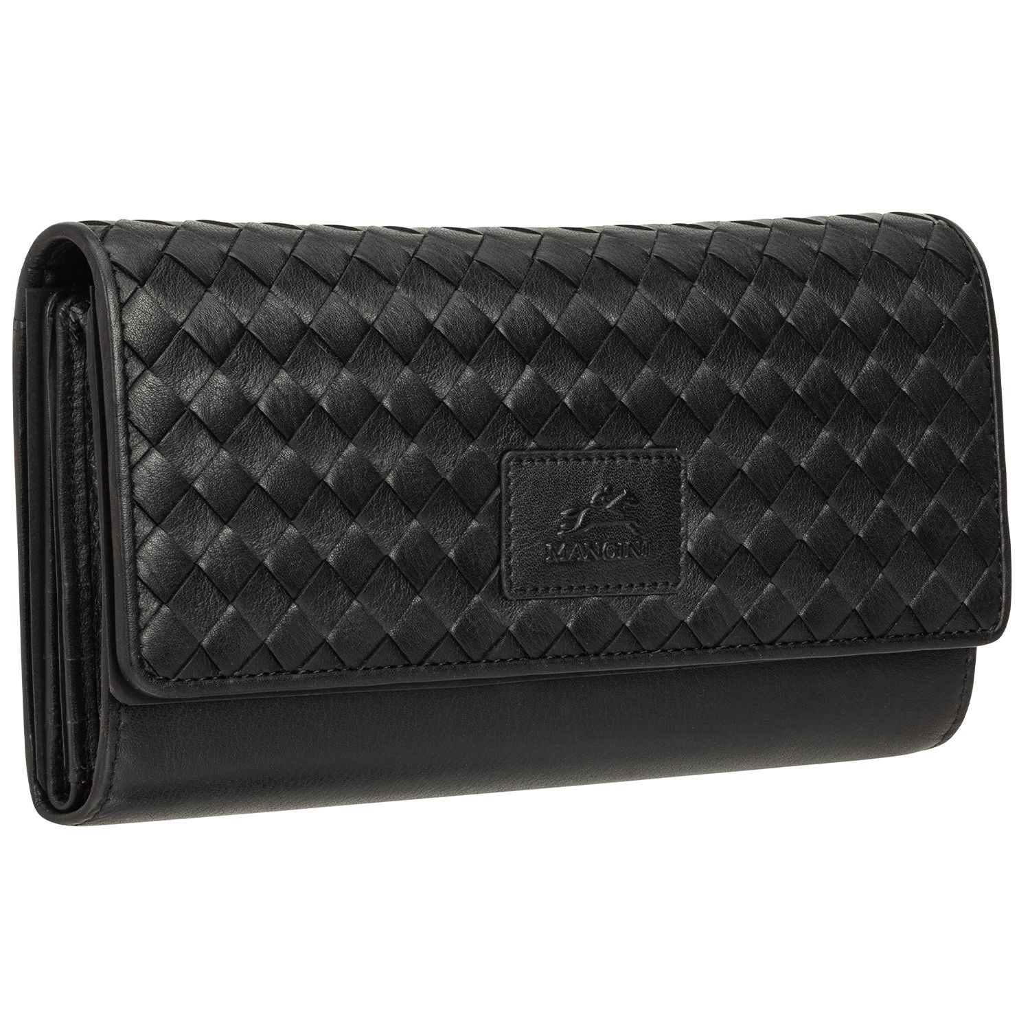 Mancini Wallets Mancini BASKET WEAVE RFID Secure Quadruple Fold Wallet