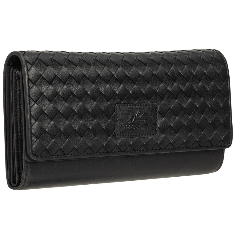 Mancini Wallets Mancini BASKET WEAVE RFID Secure Quadruple Fold Wallet
