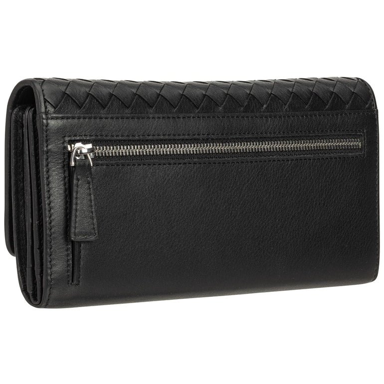 Mancini Wallets Mancini BASKET WEAVE RFID Secure Quadruple Fold Wallet