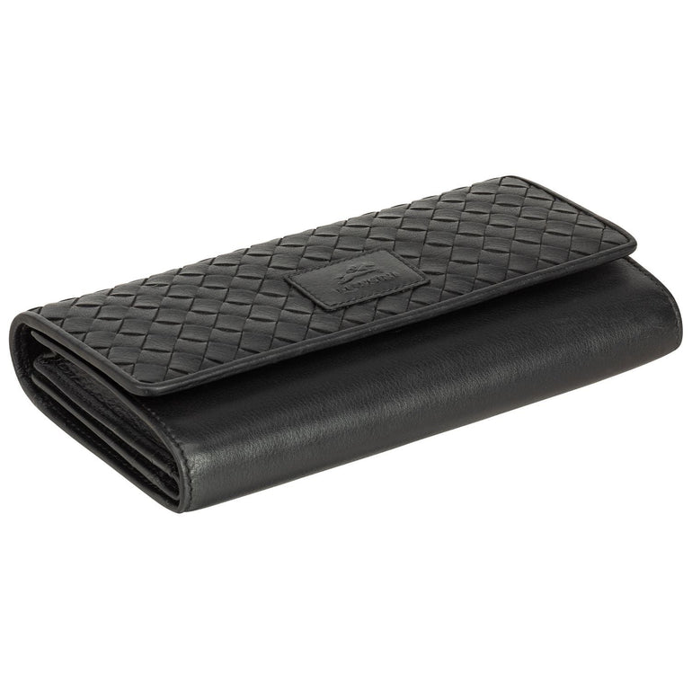 Mancini Wallets Mancini BASKET WEAVE RFID Secure Quadruple Fold Wallet