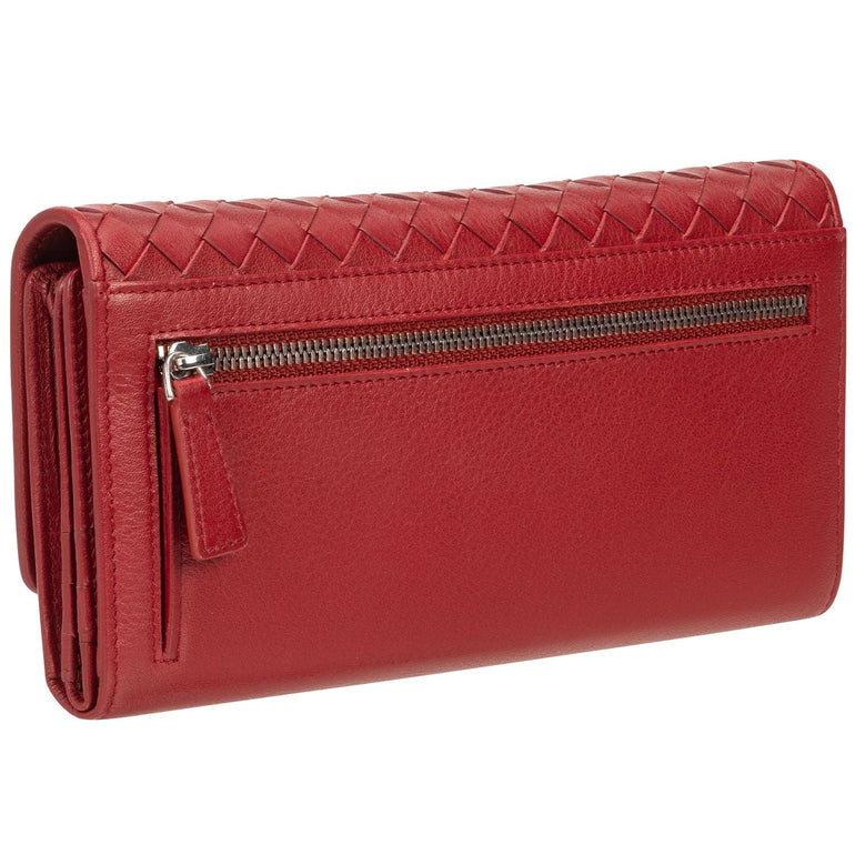 Mancini Wallets Mancini BASKET WEAVE RFID Secure Quadruple Fold Wallet