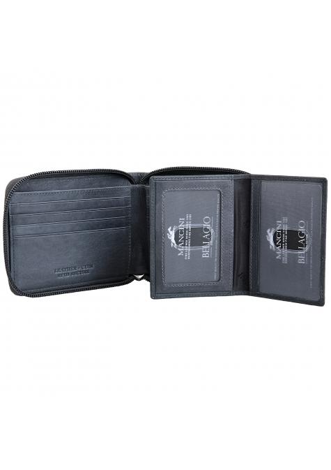 Mancini Wallets Mancini BELLAGIO Zippered RFID Billfold With Removable Passcase