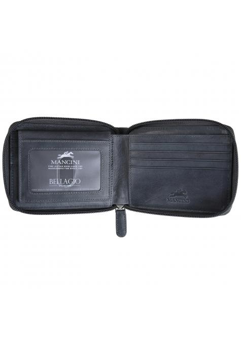 Mancini Wallets Mancini BELLAGIO Zippered RFID Billfold With Removable Passcase