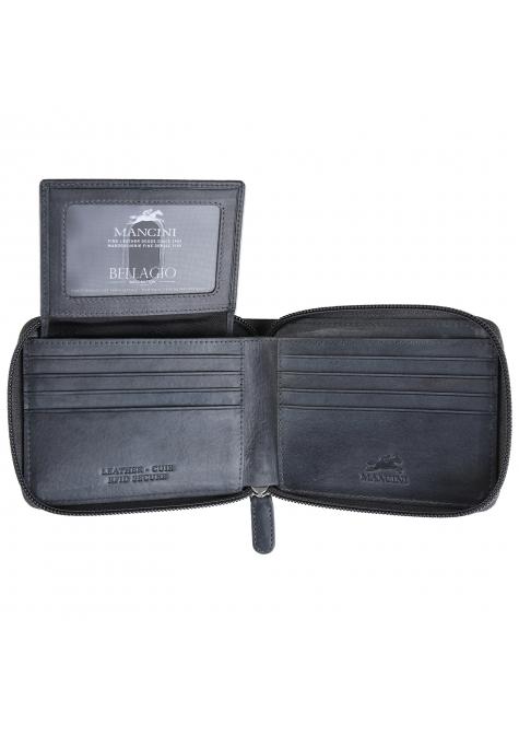 Mancini Wallets Mancini BELLAGIO Zippered RFID Billfold With Removable Passcase