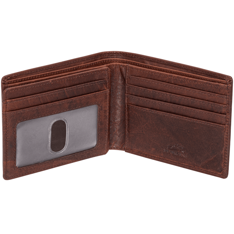 Mancini Wallets Mancini BUFFALO RFID Secure Center Wing Billfold