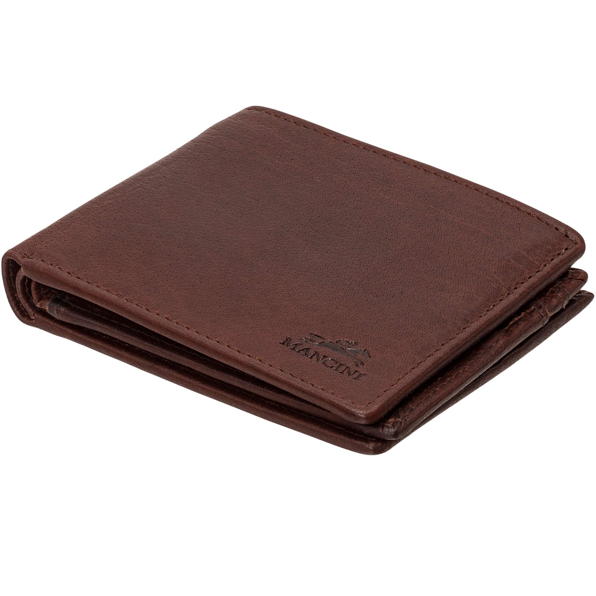 Mancini Wallets Mancini BUFFALO RFID Secure Center Wing Wallet with Coin Pocket