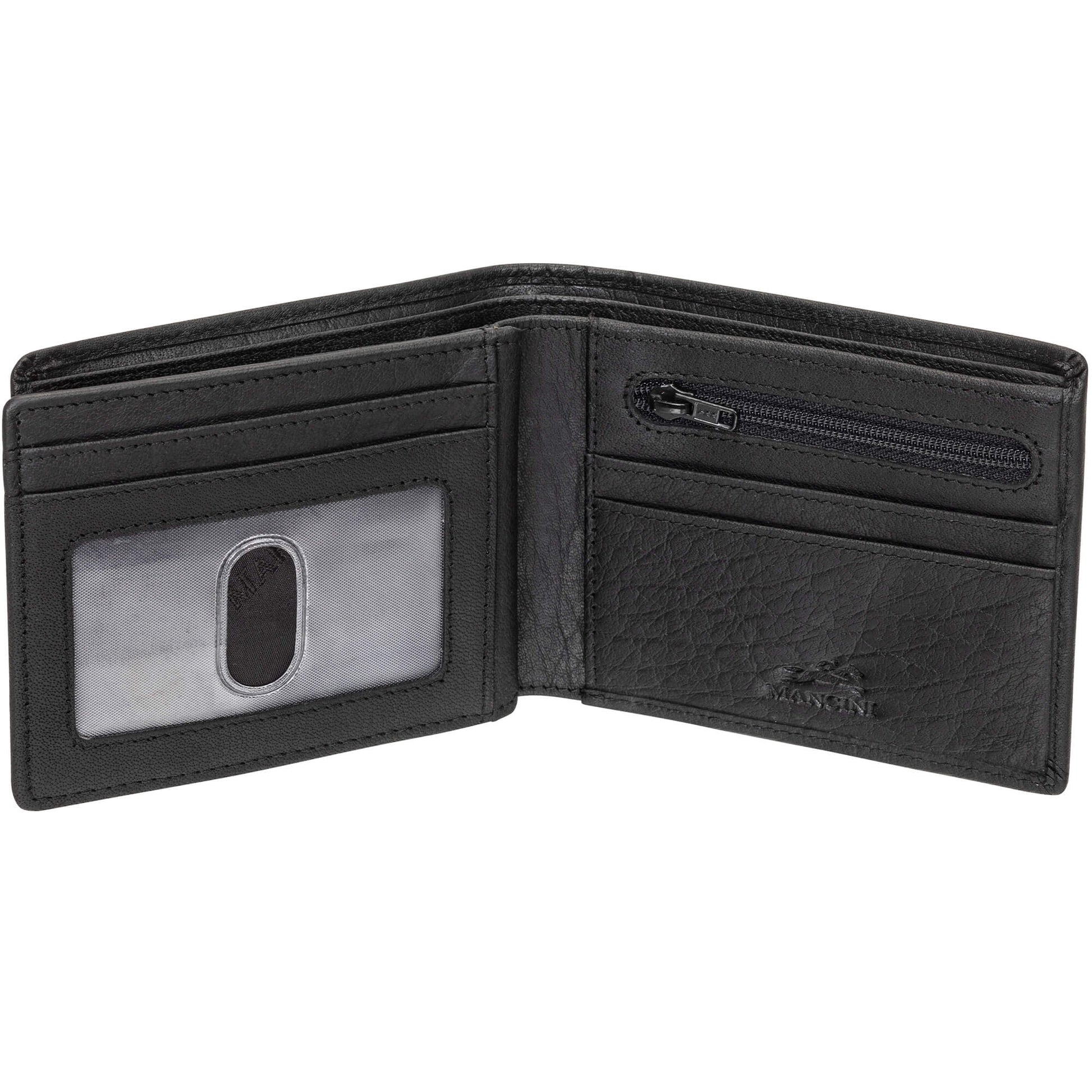 Mancini Wallets Mancini BUFFALO RFID Secure Center Wing Wallet with Coin Pocket