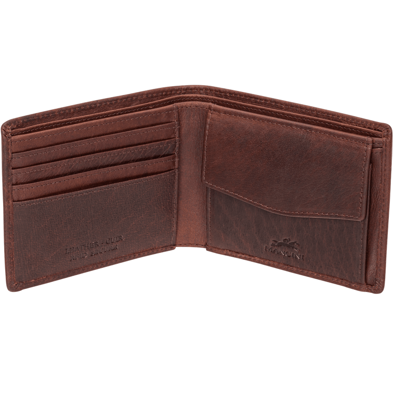 Mancini Wallets Mancini BUFFALO RFID Secure Wallet with Coin Pocket
