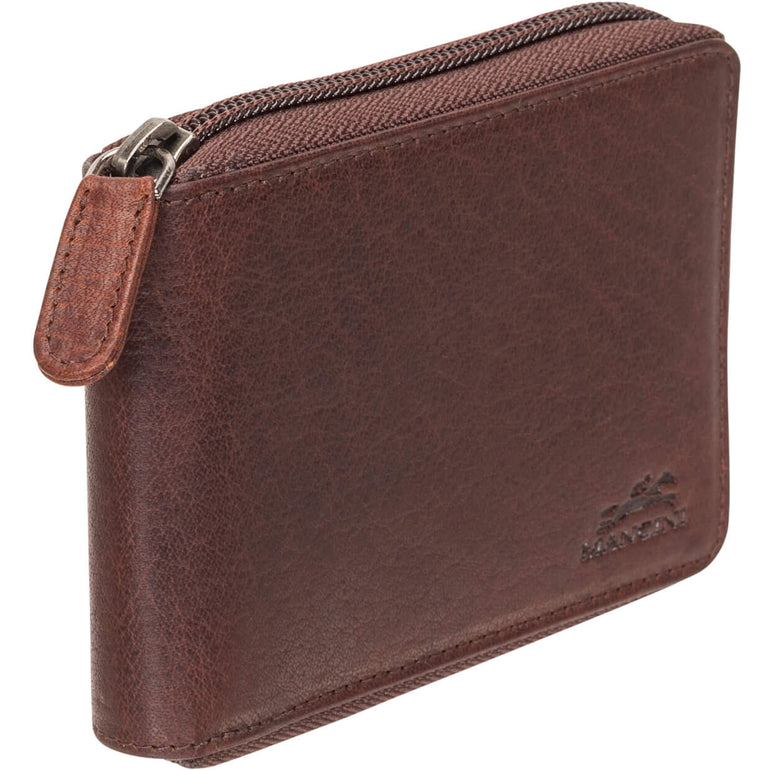 Mancini Wallets Mancini BUFFALO RFID Secure Zippered Billfold with Removable Passcase