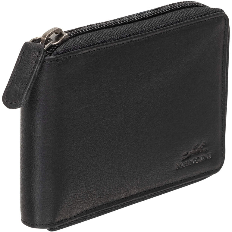 Mancini Wallets Mancini BUFFALO RFID Secure Zippered Billfold with Removable Passcase