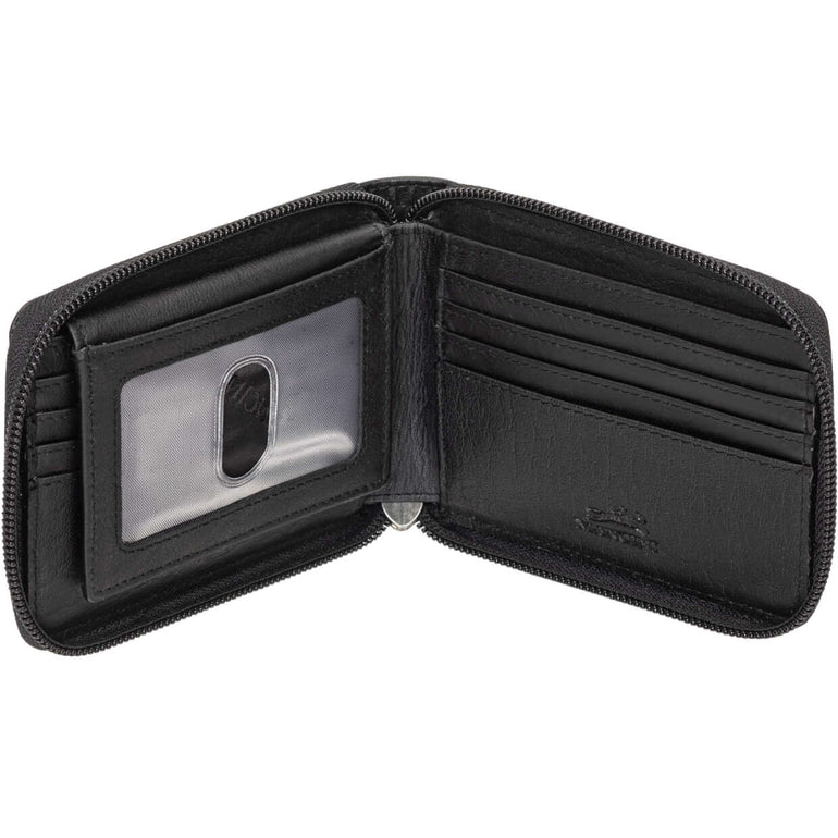 Mancini Wallets Mancini BUFFALO RFID Secure Zippered Billfold with Removable Passcase