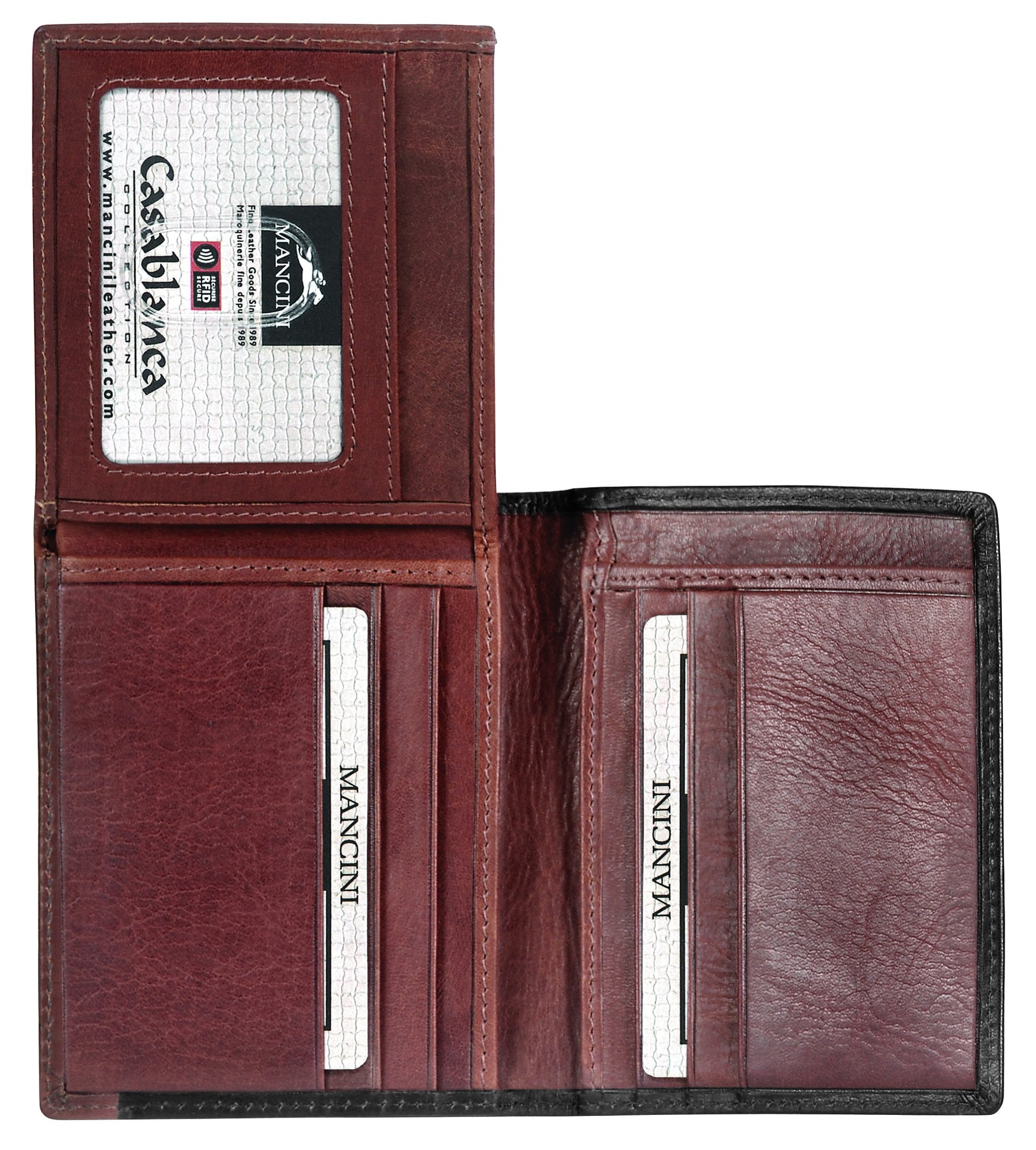 Mancini Wallets Mancini CASABLANCA Collection Men’s Unique Vertical Wing Wallet (RFID Secure)