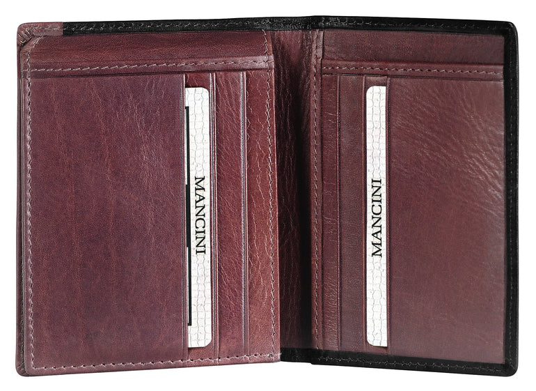 Mancini Wallets Mancini CASABLANCA Collection Men’s Unique Vertical Wing Wallet (RFID Secure)