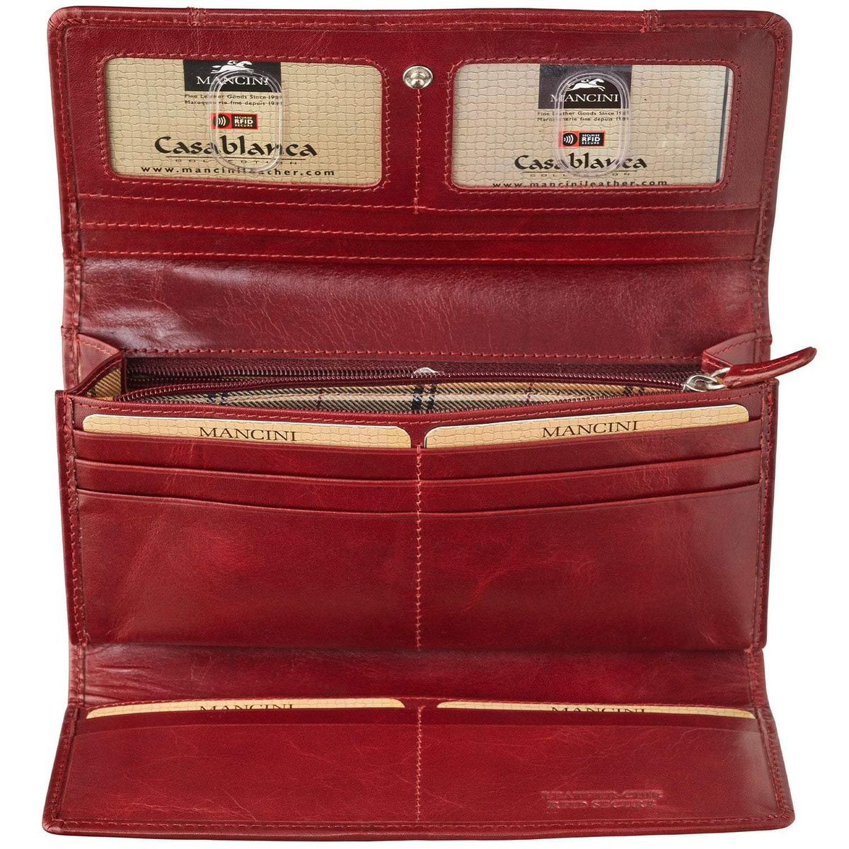 Mancini Wallets Mancini CASABLANCA Ladies' RFID Secure Trifold Wallet
