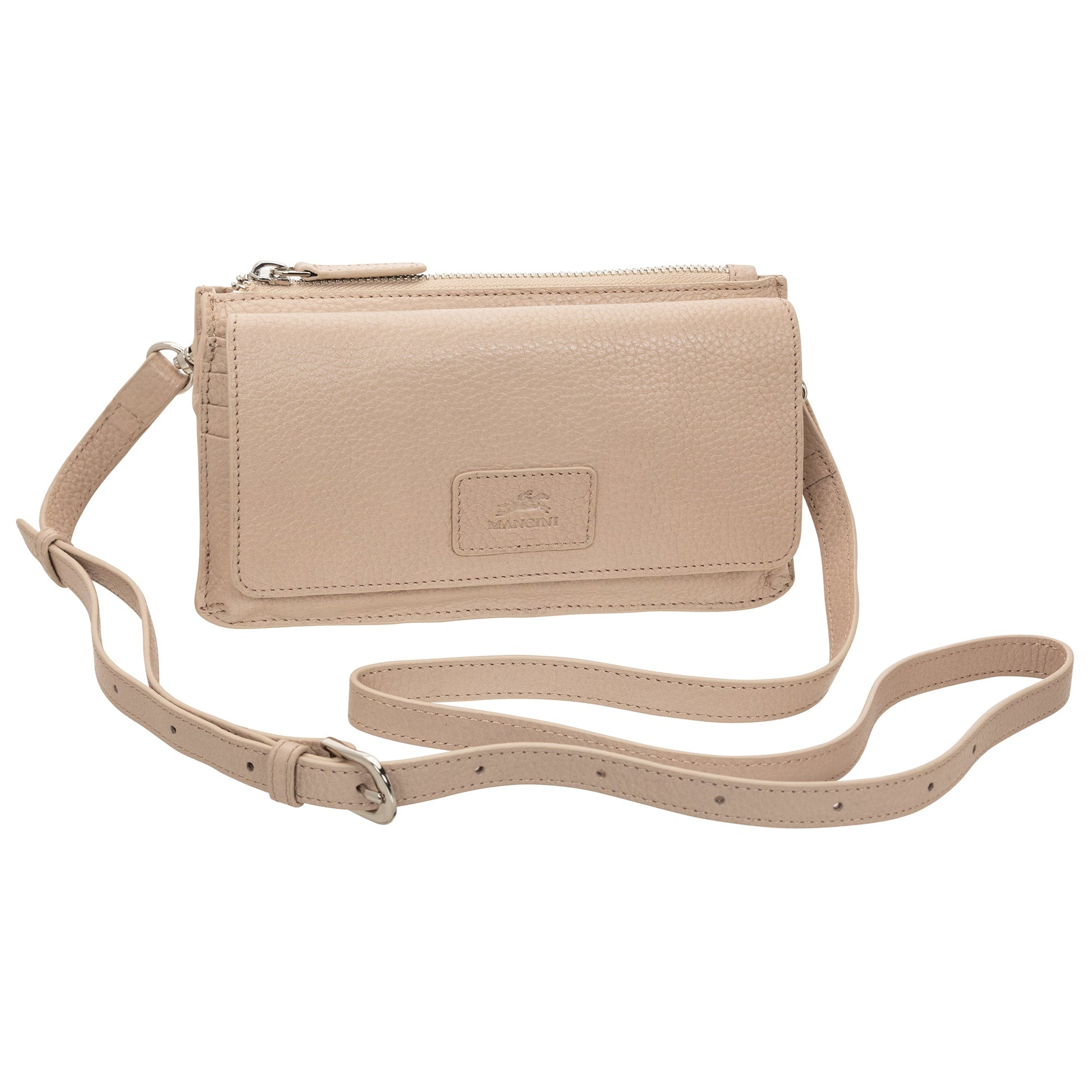 Mancini Wallets Mancini Pebbled Ladies RFID Crossbody Wallet