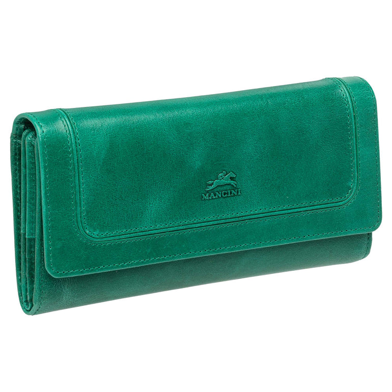 Mancini Wallets Mancini South Beach RFID Secure Quadruple Fold Wallet
