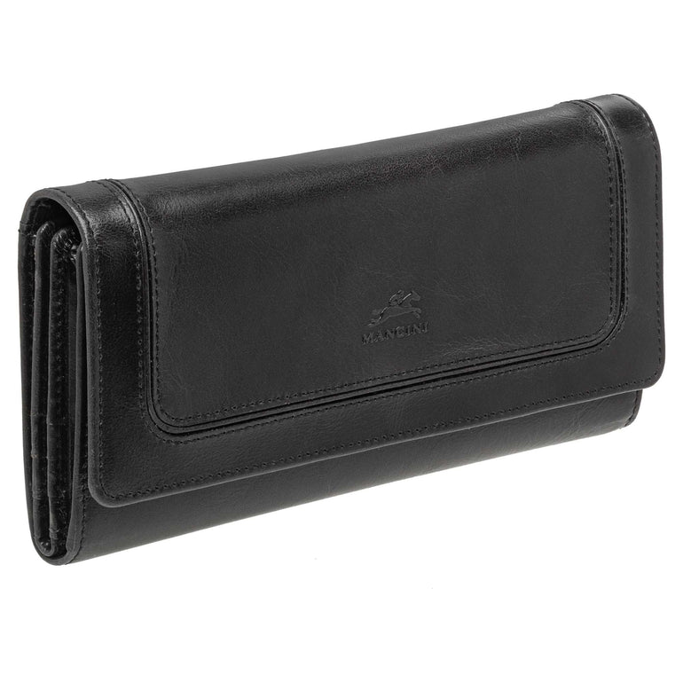 Mancini Wallets Mancini South Beach RFID Secure Quadruple Fold Wallet