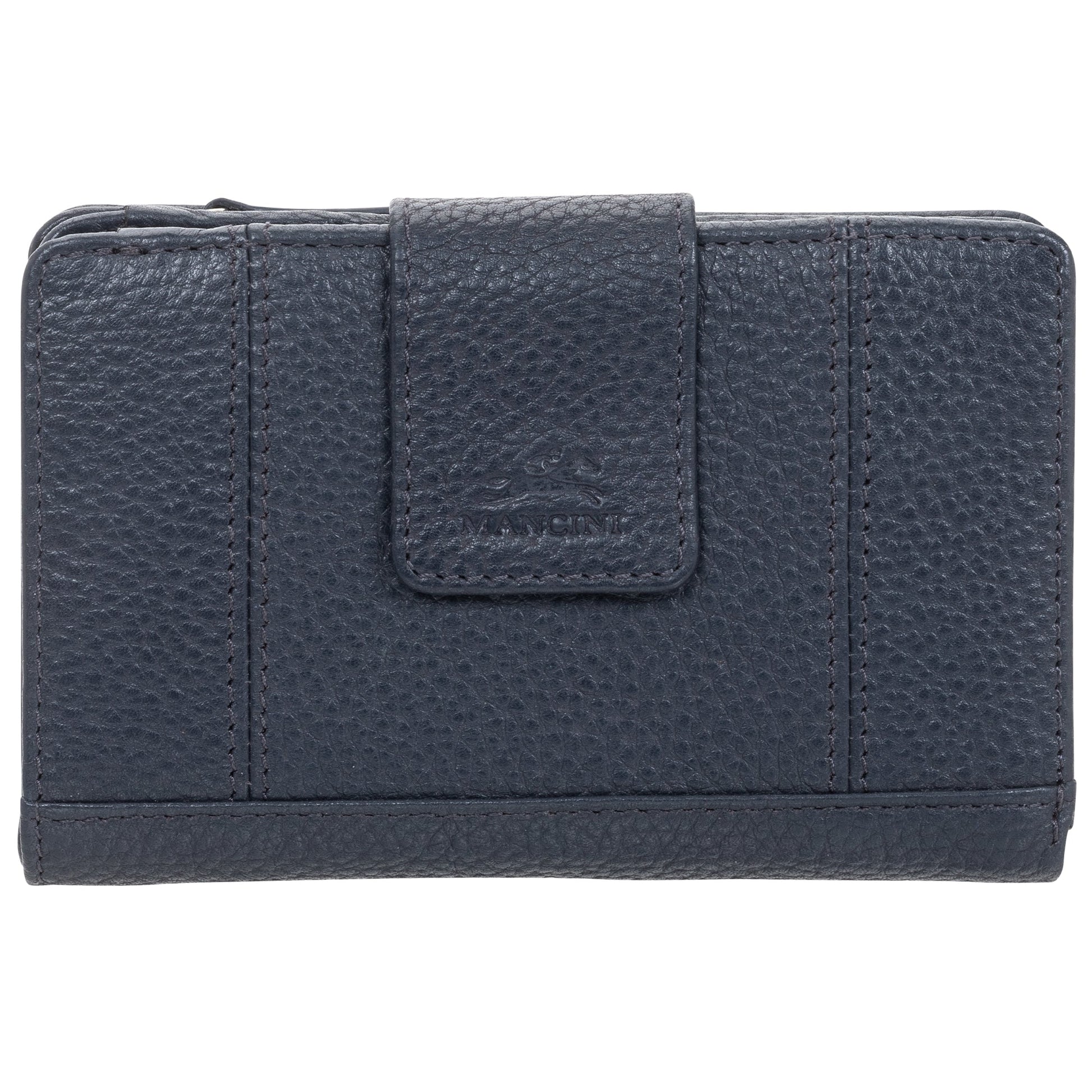 Mancini Wallets Navy Mancini Pebbled Ladies’ RFID Medium Clutch Wallet