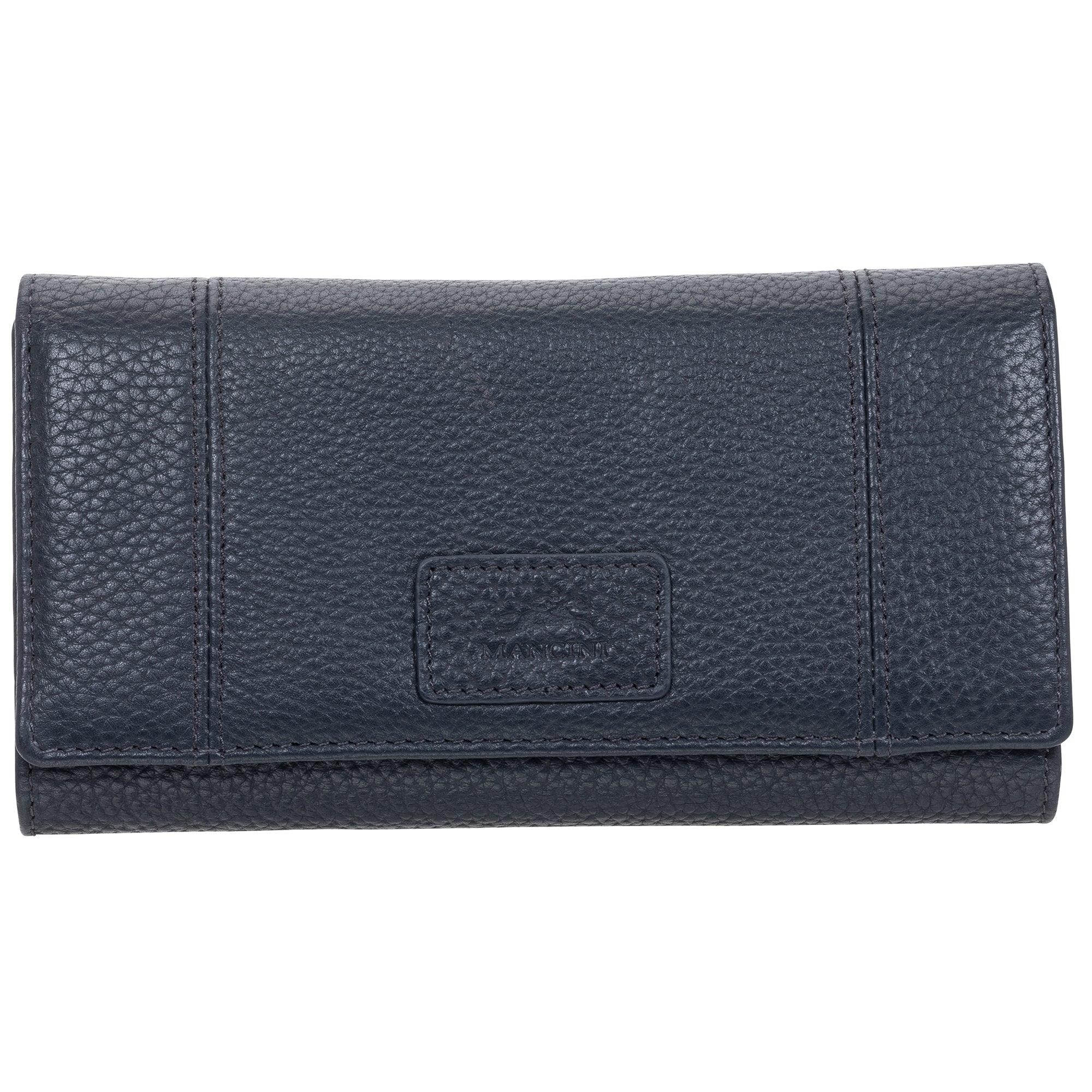 Mancini Wallets Navy Mancini Pebbled Ladies’ RFID Trifold Wallet