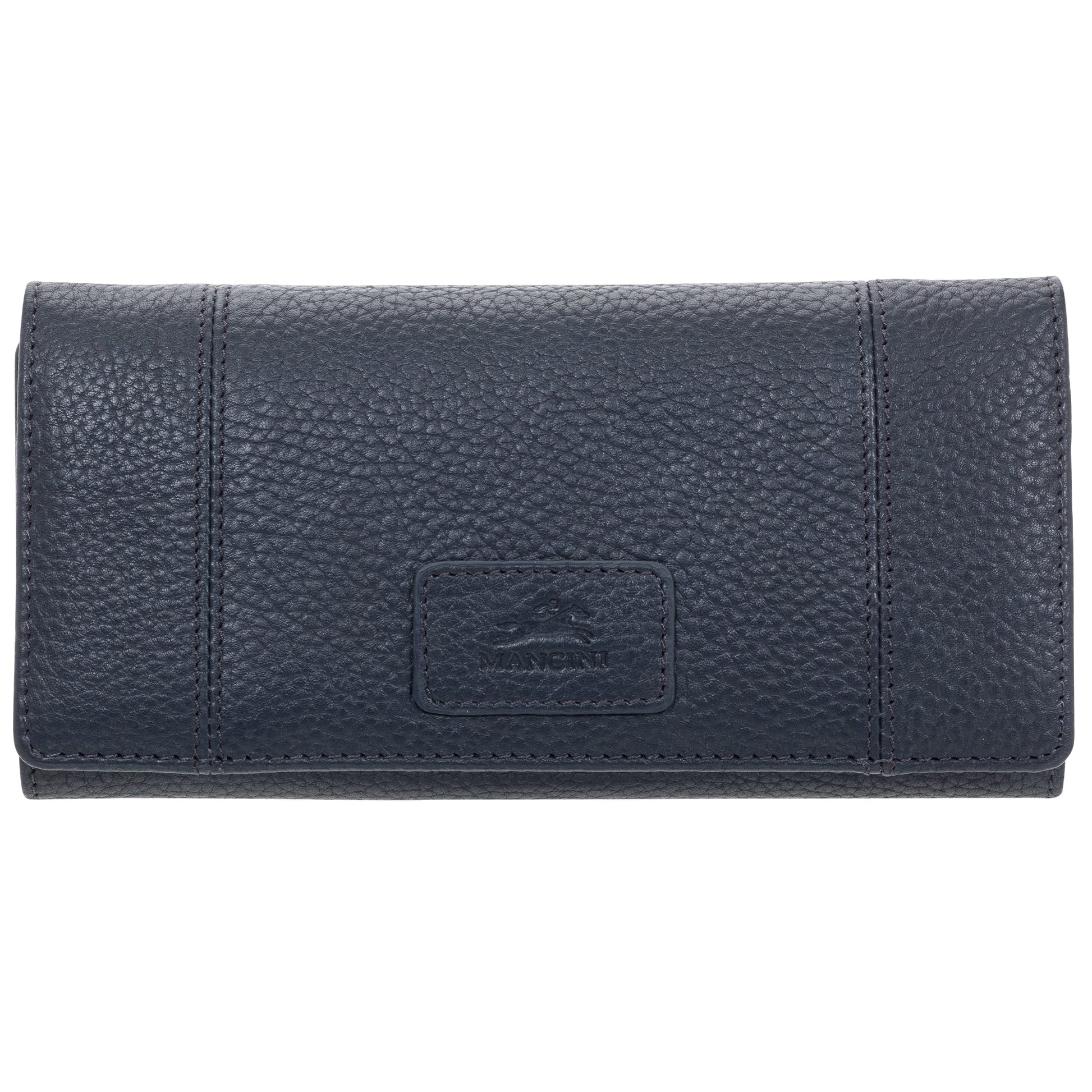Mancini Wallets Navy Mancini Pebbled Ladies' RFID Trifold Wallet