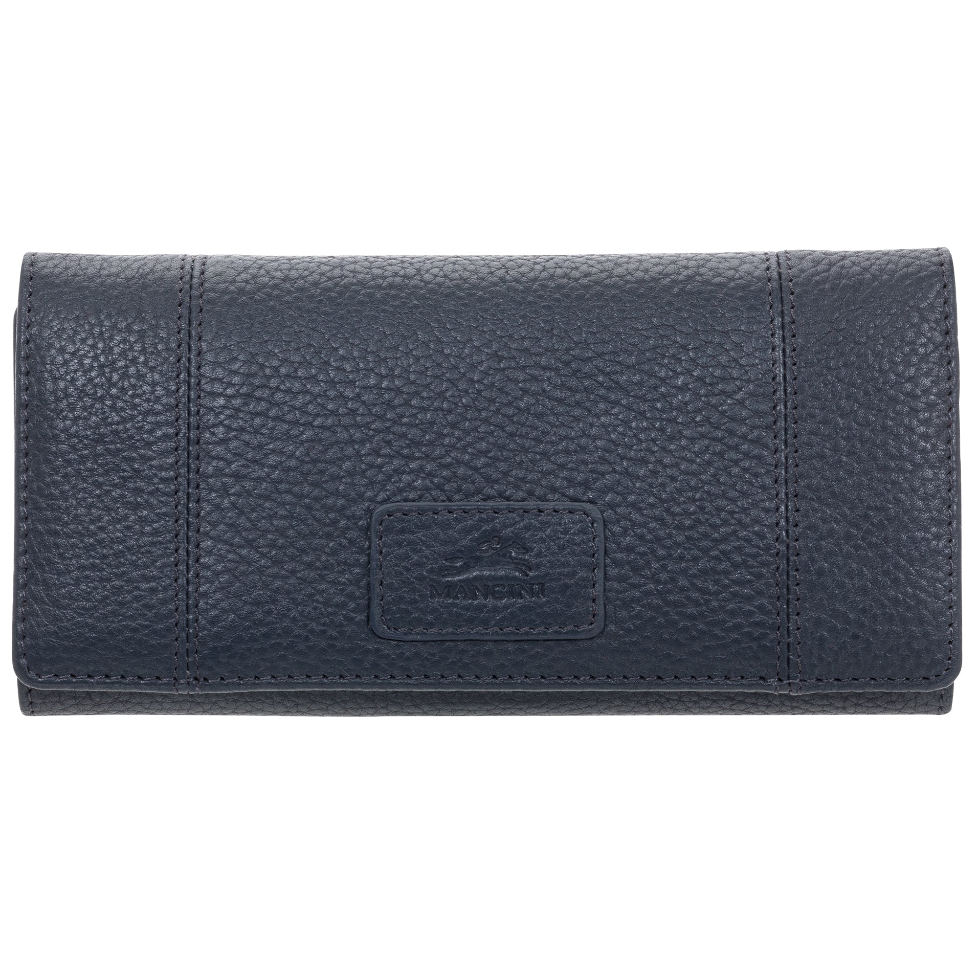 Mancini Wallets Navy Mancini Pebbled Ladies' RFID Trifold Wallet