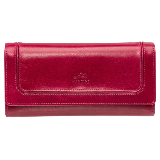 Mancini Wallets Pink Mancini South Beach RFID Secure Quadruple Fold Wallet