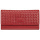 Mancini Wallets Red Mancini BASKET WEAVE RFID Secure Quadruple Fold Wallet