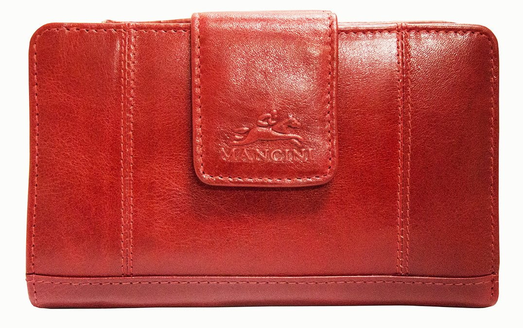 Mancini Wallets Red Mancini CASABLANCA Ladies' RFID Secure Medium Clutch Wallet