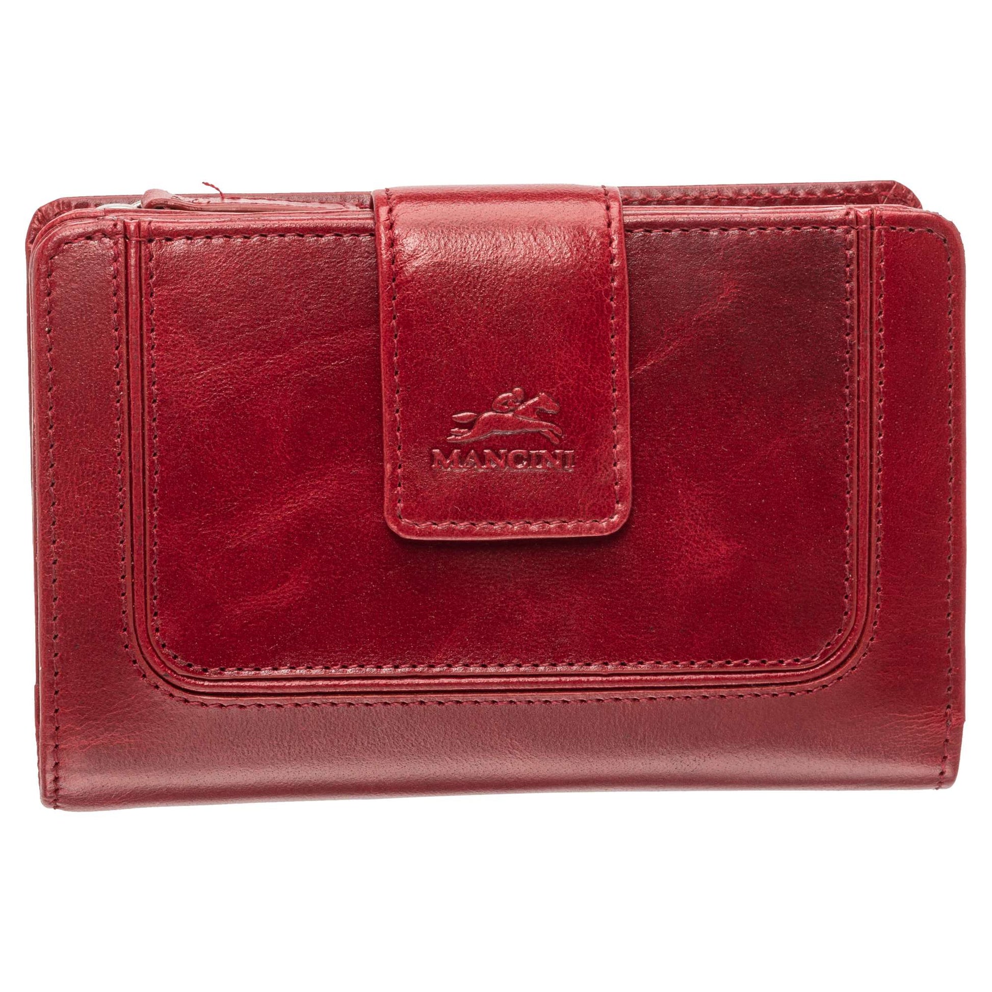 Mancini Wallets Red Mancini South Beach RFID Secure Medium Clutch Wallet