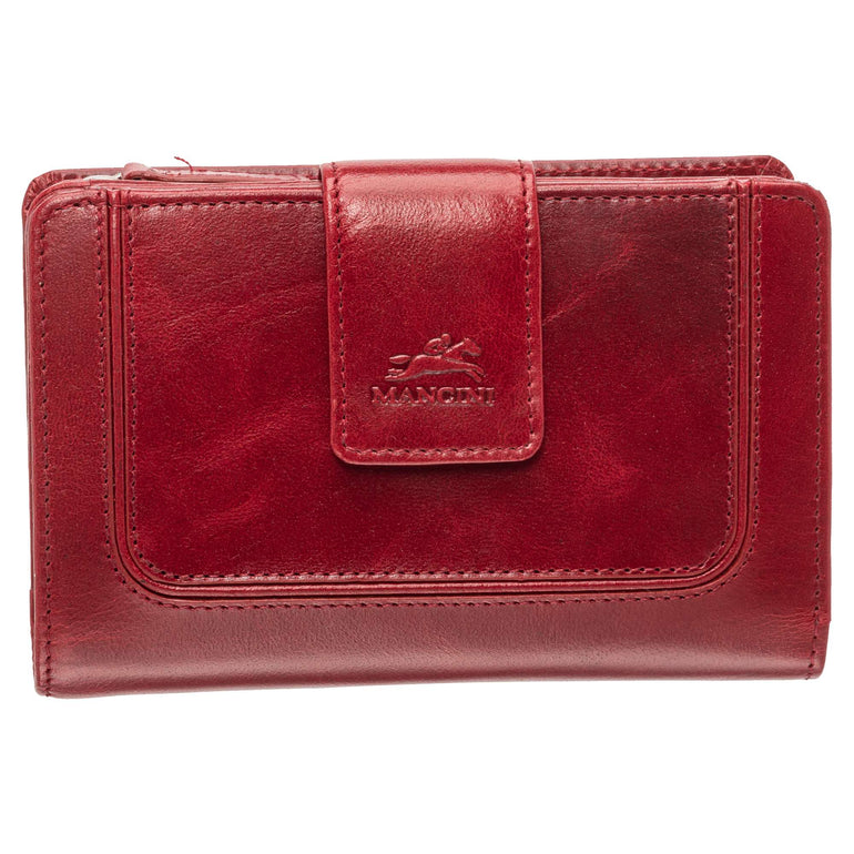 Mancini Wallets Red Mancini South Beach RFID Secure Medium Clutch Wallet