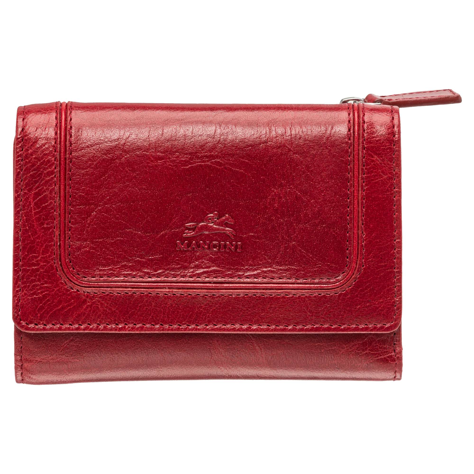 Mancini Wallets Red Mancini South Beach RFID Secure Medium Clutch Wallet