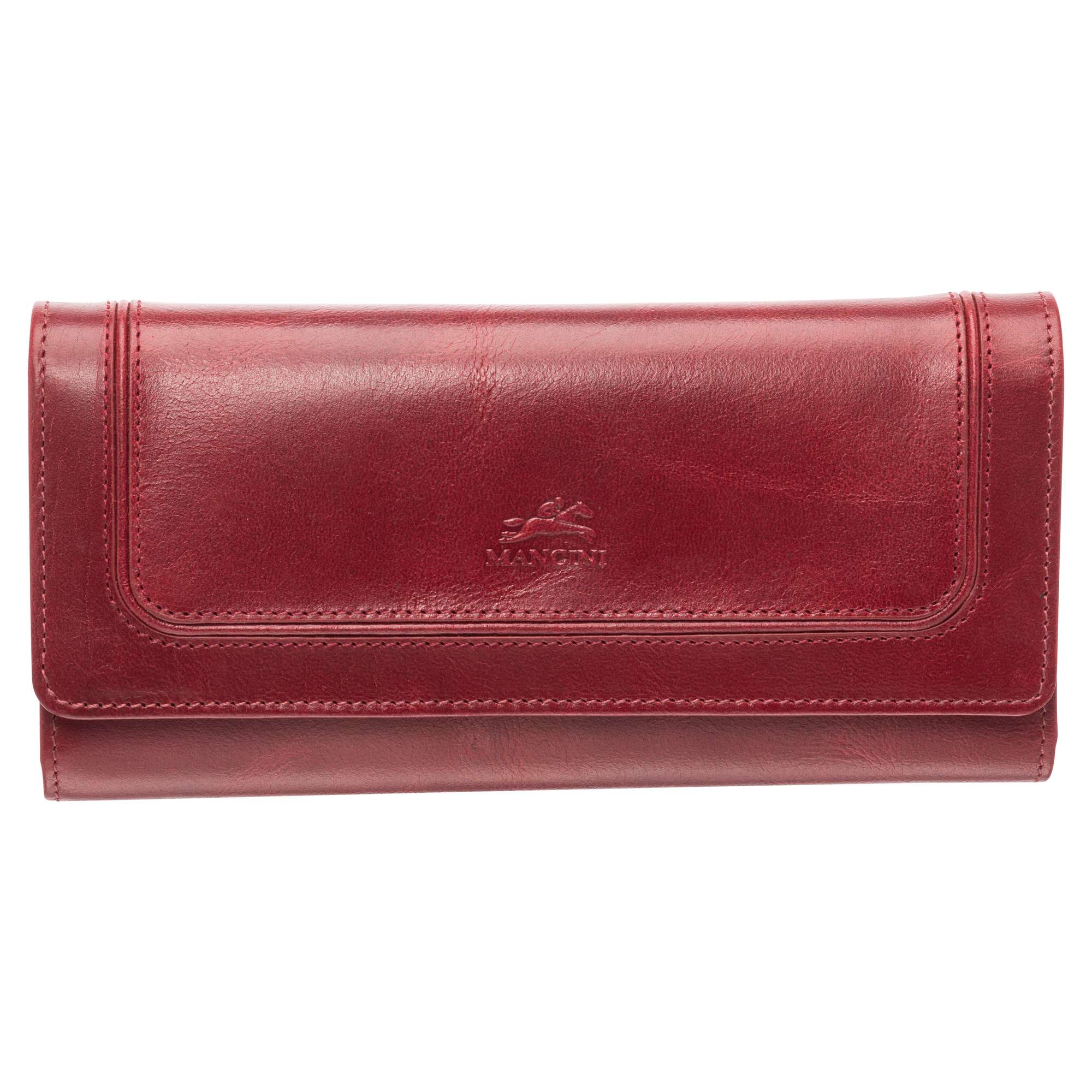Mancini Wallets Red Mancini South Beach RFID Secure Trifold Wallet
